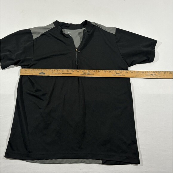 Fox Racing Mens Black Gray Short Sleeve 1/4 Zip Logo Pocket Jersey Shirt Sz L - Picture 5 of 12